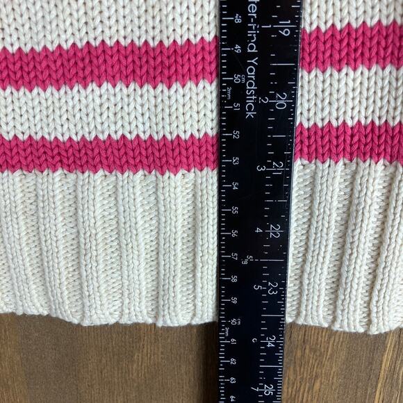 Banana Republic Womens Sweater White Pink Striped Crew Neck Long Sleeve XS - Picture 9 of 12